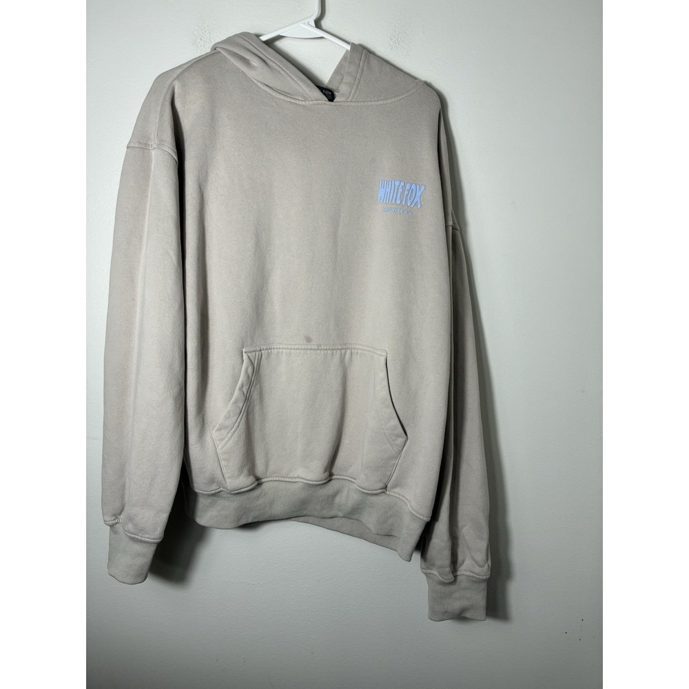 White Fox Archive 6.0 Oversized Hoodie Ash Blue Puff Print L/XL Y2K Streetwear